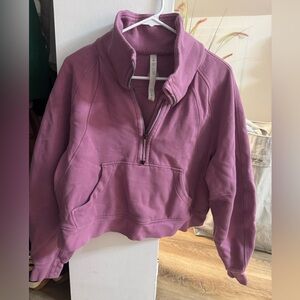 Lululemon M/L purple cropped half zip sweatshirt